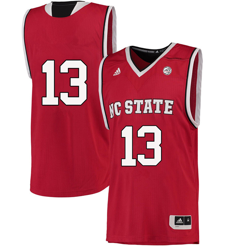 Men #13 C.J. Bryce NC State Wolfpack College Basketball Jerseys-Red - Click Image to Close